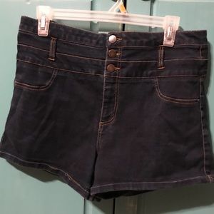 Dark blue high waisted shorts
